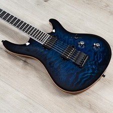 Mayones Regius Core Classic 6 B27" Baritone Guitar, Trans Dirty Blue Burst Gloss