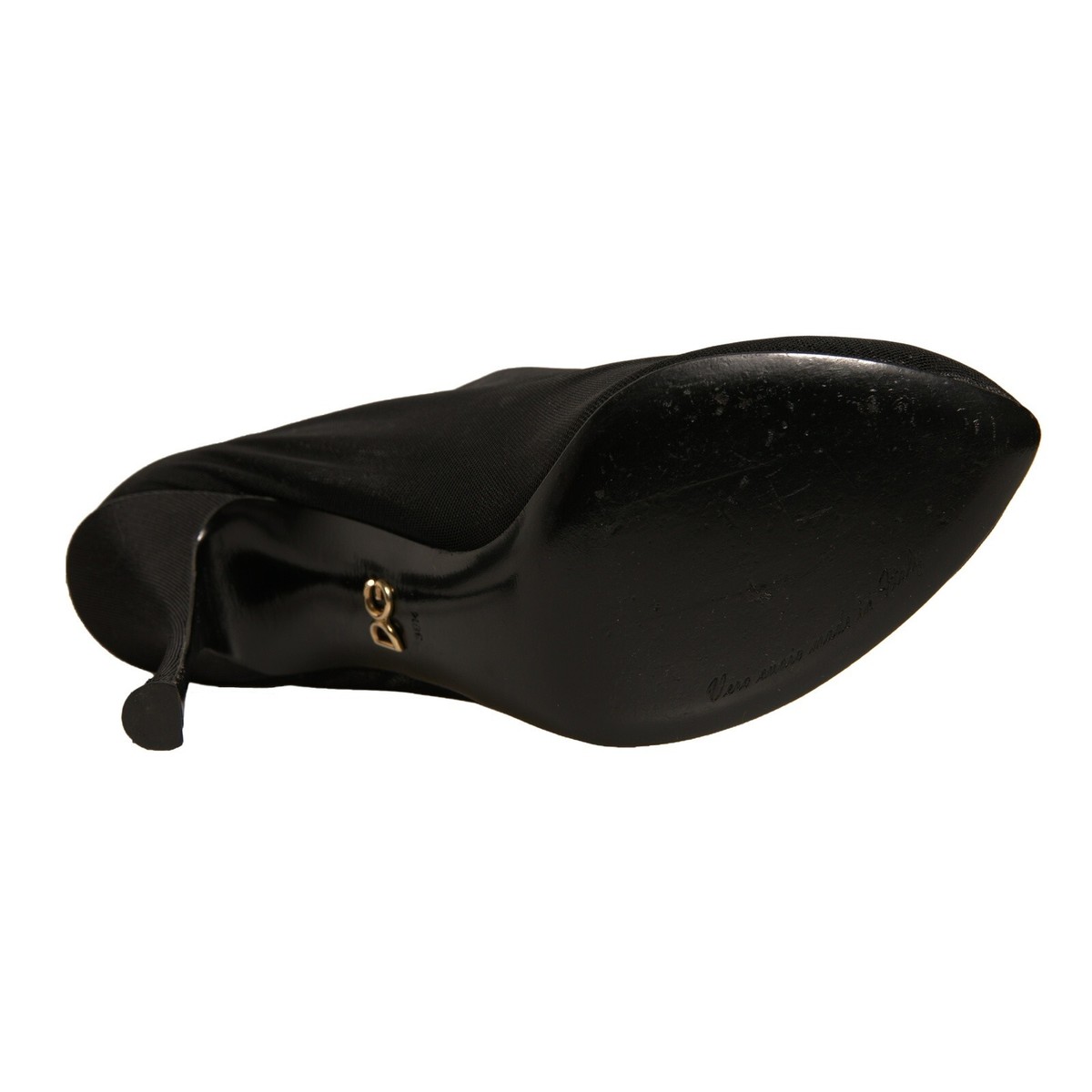DOLCE & GABBANA Shoes Black Silk Mesh Sock Style Heels Boots