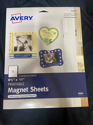 Avery® Printable Inkjet Magnet Sheets, 8 1/2 x 11, White, 5/Pack  072782032708 | eBay