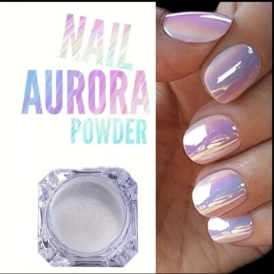 AURORA NAIL POWDER Mirror Effect CHROME Nail Art Mermaid Rainbow AB **3 for 2**