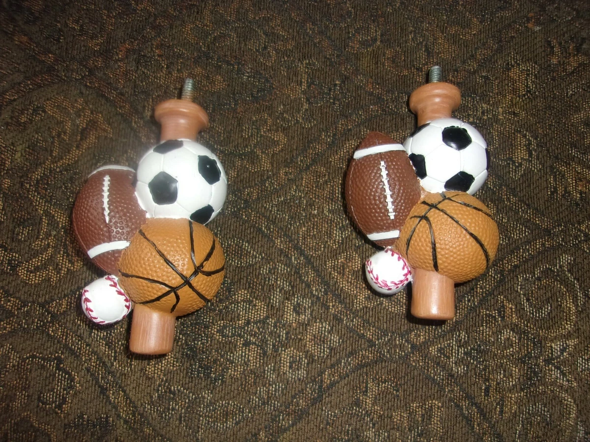 Metal Baseball Soccer Basket Ball Football Wall Decor Hooks and