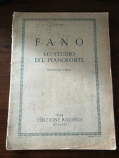 Fano Lo Studio Del Pianoforte Edizioni Ricordi 1934 Fascicolo Terzo Originale