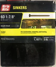 (5 Lbs) Nails 6d Vinyl Coated Sinkers 1-7/8" Length Framing Nails
