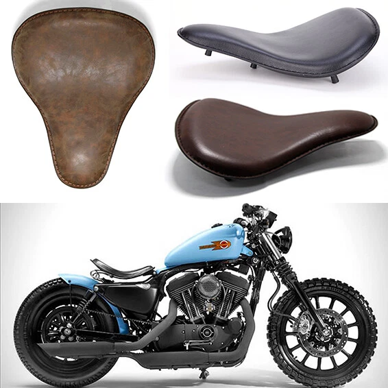 Black Motorcycle Spring Solo Seat For Harley Davidson Heritage Springer Softail - Image 2 of 4