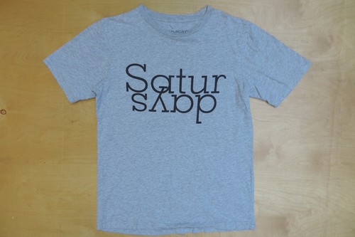 SATURDAYS SURF NYC Heather Gray w Black Type Graphic Cotton T Shirt Small - Picture 2 of 7