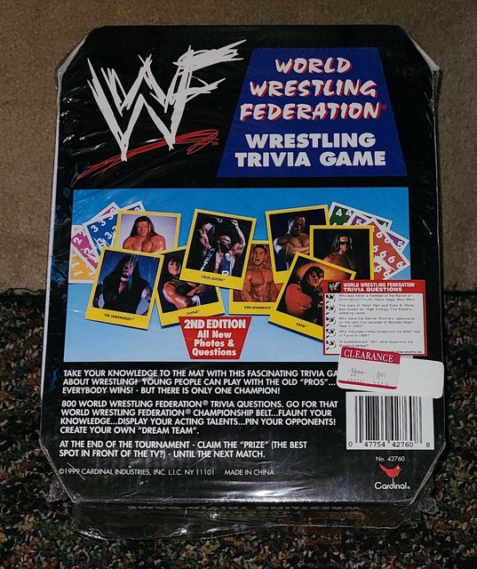 Now Free Shipping Vintage Cardinal 1998 WWF Wrestling Trivia Game 2nd 