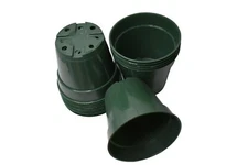4.5 inch HEAVY-DUTY GREEN Round Nursery Pots - Set of 10 - azalea plastic flower