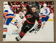 Jordan Martinook Signed 8x10 Photo - Carolina Hurricanes Goal Celebration COA