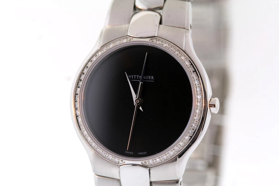 Женские часы Wittnauer 10R027 Biltmore с бриллиантовым акцентом черный циферблат нержавеющая сталь - Изображение 4 из 4