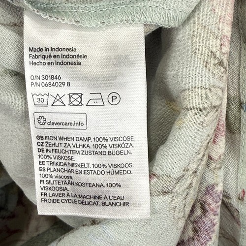 GP & J BAKER x H&M Top SZ 6 Pastel Short Sleeve Bird Peacock Floral Bird Print - Picture 6 of 6