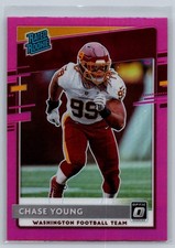 2020 panini donruss optic football chase young pink prizm rookie card #166. rookie card picture