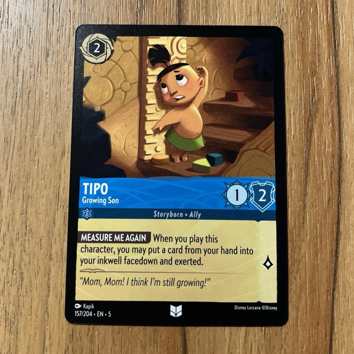 Tipo Growing Son 157/204 Disney Lorcana Shimmering Skies Uncommon NM