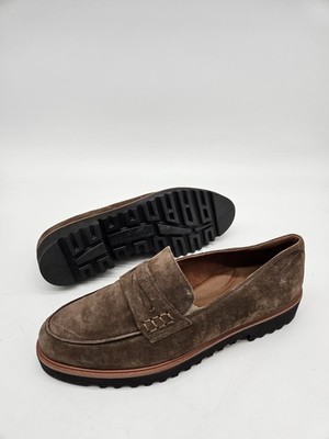 PAUL GREEN Caramel Lug Penny Loafer Brown Womens Sz 9