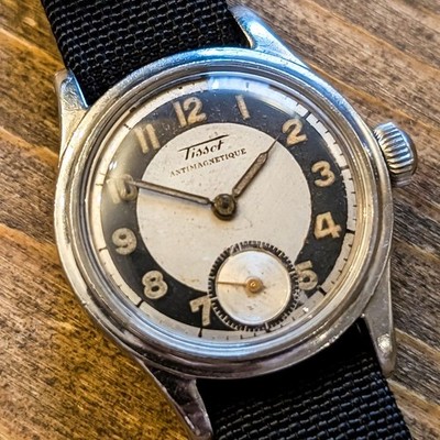 Working Tissot ANTIMAGNETIQUE Cal.27 Vintage 1940s Watch 31mm Case
