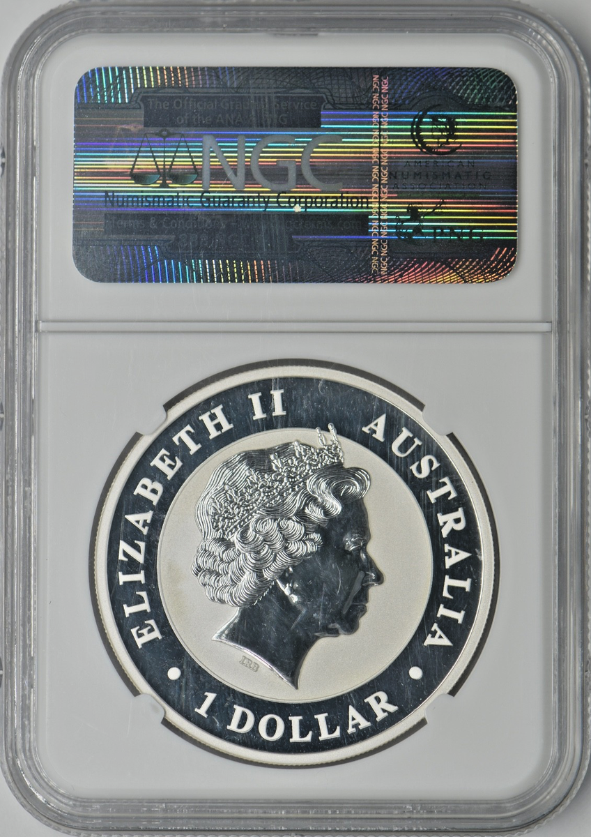 2012-P Australia 1oz Silver Kookaburra Dragon Privy - NGC MS69 ER