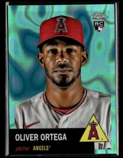 2022 Topps Chrome Platinum Oliver Ortega #90 Aqua Lava Refractor Rookie