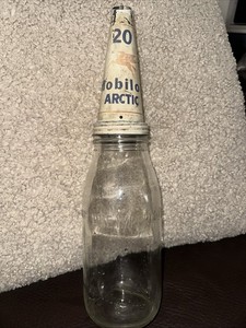 Mobil Oil Glass Bottle | eBay
