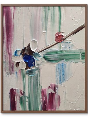 Abstract Bird On Limb Modern Original Art 14X11 Canvas Acrylic