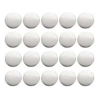 20Stk Metallische Runde KnöPfe 18Mm Messing NäHhandwerk KnöPfe Silber-Weiß