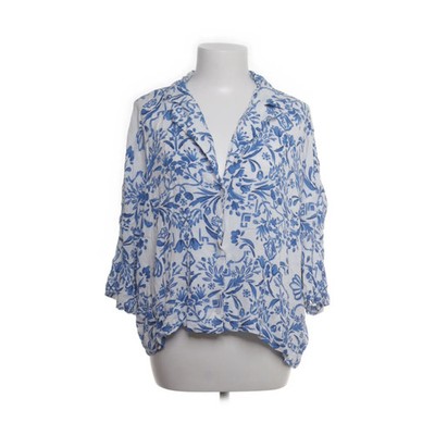 H&M, Kurzarmhemd, Größe: L, Blau/Weiß/Mehrfarbig, Viskose, Blumen, Damen #Jvl