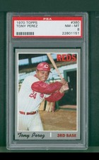 1970 Topps Baseball Card - #380 Tony Perez, PSA 8 NM/MT