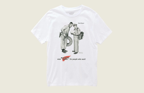 Red Wing, red wing shoes norman rockwell tshirt medium