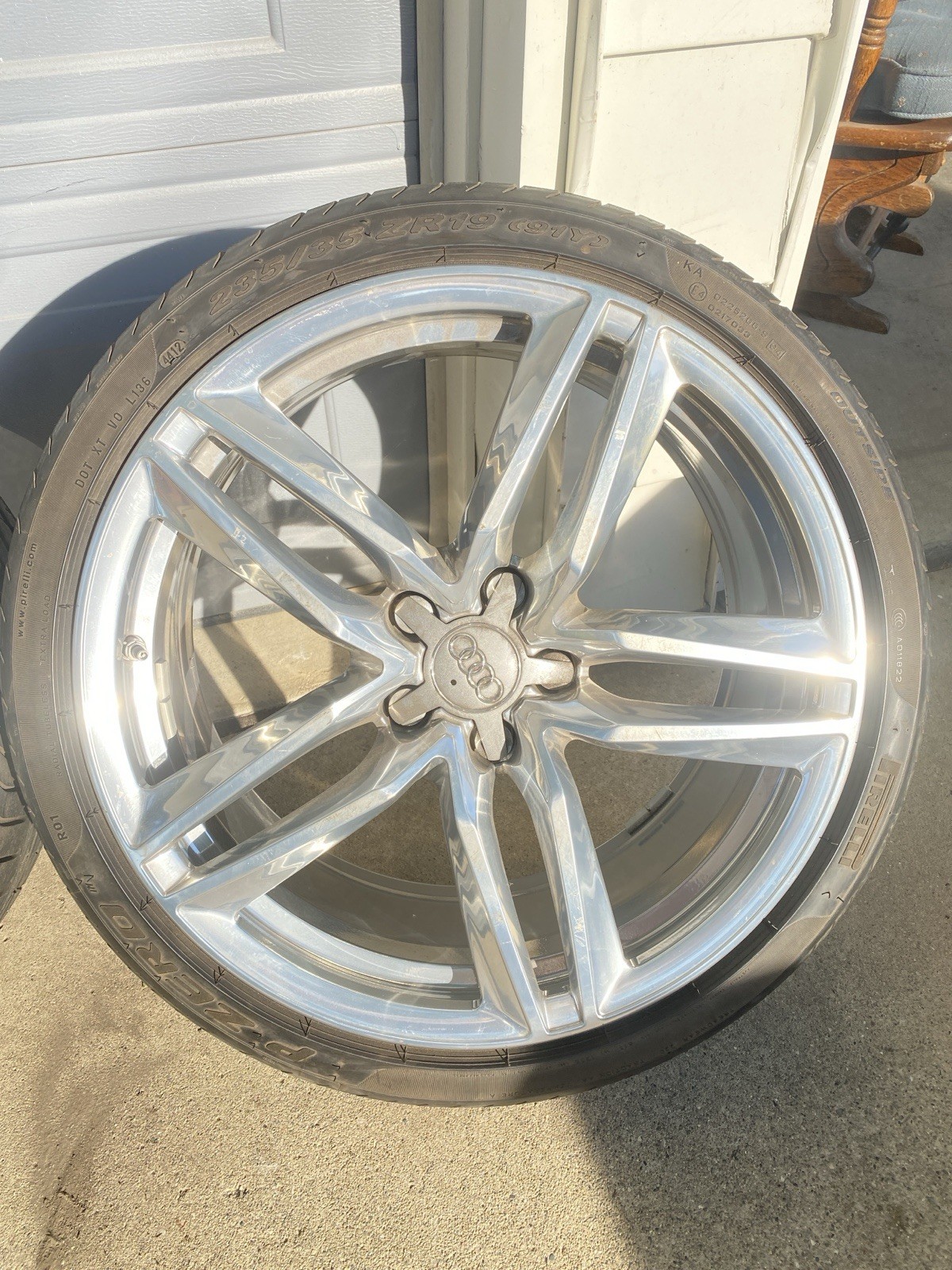 Audi R8 19” Wheels Set Of 4 OEM 5x112 Polished With Pirelli P-zero Tires.