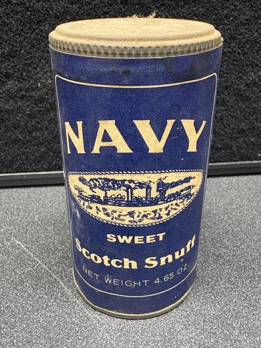 VINTAGE NOS HELME NAVY SWEET SCOTCH SNUFF TIN CAN PAPER LABEL 4.65 Oz - 第 1/10 張圖片