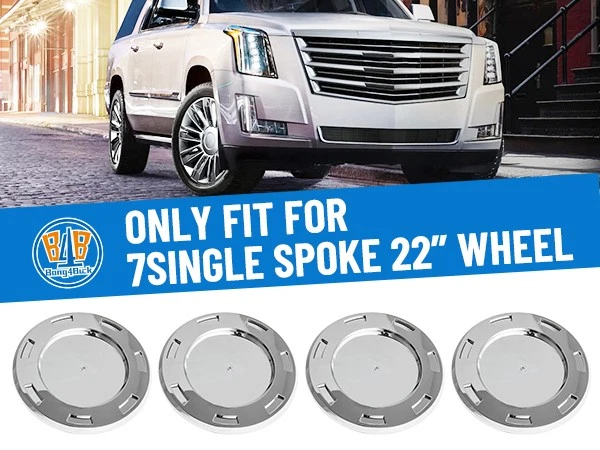 Tapa central de rueda 4 piezas para Cadillac Escalade 2007-2014 escudo liso 22" Foto 4 de 4