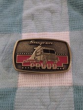 Vintage L4 1989 Snap-On Tools Solid Brass Belt Buckle Limited Edition