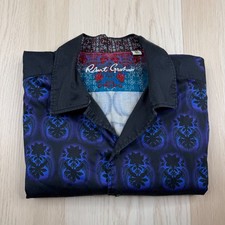 Robert Graham Mens Black Geometric Classic Fit Short Sleeve Button Up Shirt XL