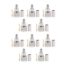 10 Pcs Mini-UHF Male Crimps Connector For RG-58/U Cable Radio Antenna Adapter