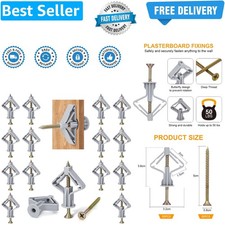 Plasterboard Wall Plugs and Screws Set 100PCS, Plasterboard Fixings, Drywall ...