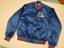 VINTAGE 1980  s Chalk Line New York Giants Satin Blue Bomber Jacket Men  s Medium