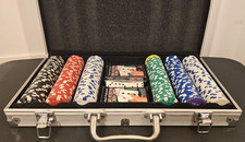Juego de fichas de póquer Texas Hold'em con estuche, cartas incluidas