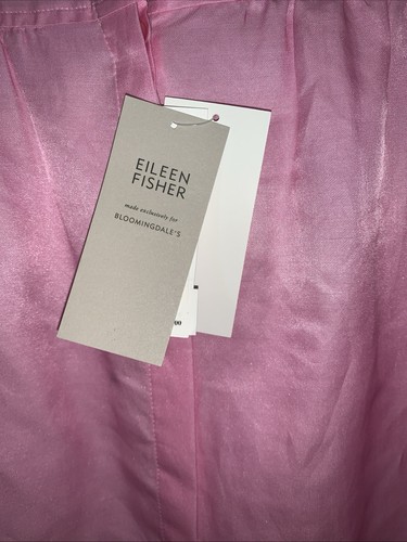 Eileen Fisher Light Pink Mini Mand Silk Cotton Blend Blouse PM Petite M NWT $178 - Picture 8 of 15