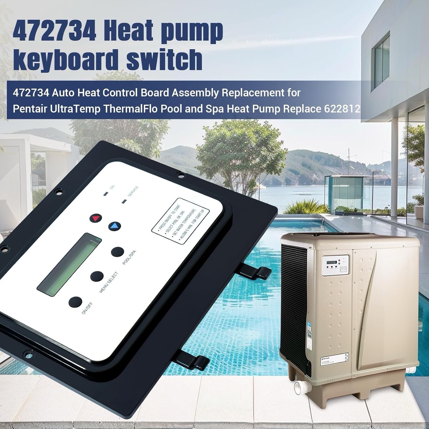 Auto Heat Control Board Assembly 472734 for Pentair Heat Pump Pool or Spa 4948B