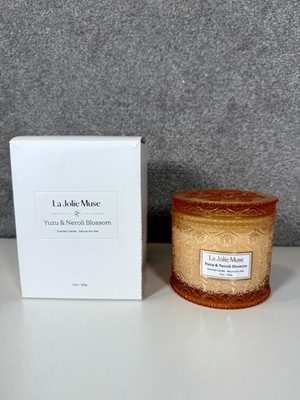 La Jolie Muse Yuzu & Neroli Blossom Scented Candle Natural Soy Wax Vegan - 12 Oz