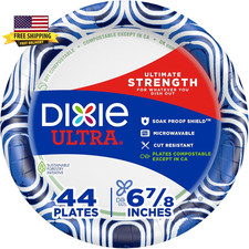 Small Paper Plates, Heavy Duty Disposable Plates, 6 7/8", 44 Ct