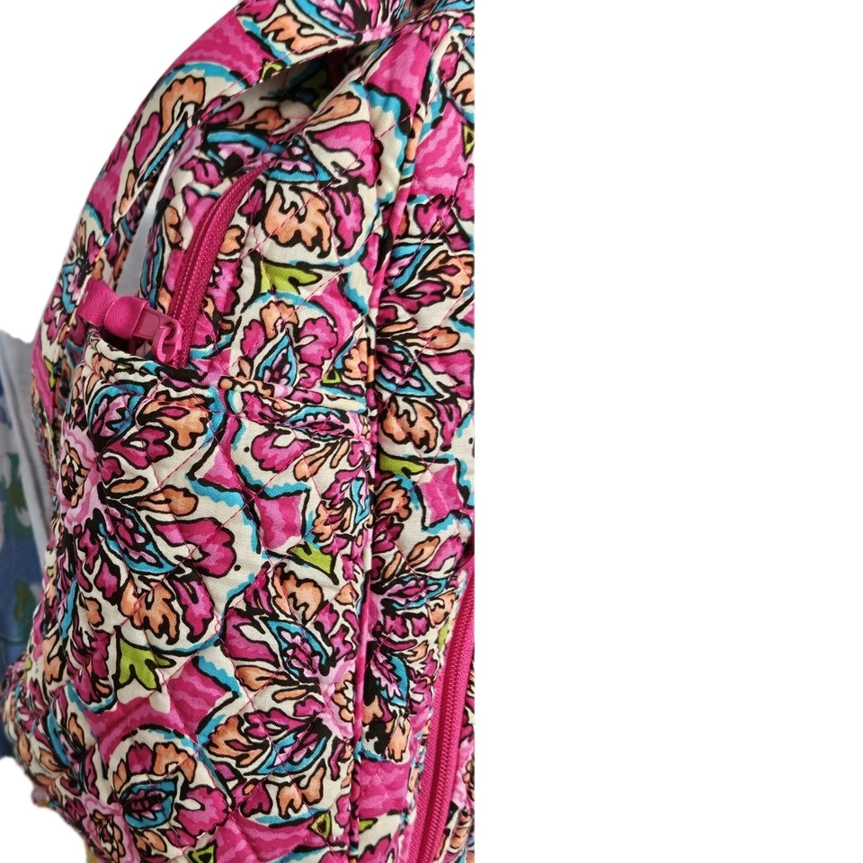 Bolsa de pañales Vera Bradley Stroll Around para bebé Sunburst floral rosa azul grande Foto 3 de 4