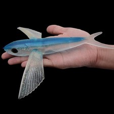2Pc 9" Pink Flying Fish Lure Big Game Trolling Lifelike Soft Body Blue Tuna Bait