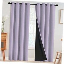 100 Blackout Curtains for Bedroom,Thermal 52"W x 84"L Pack of 2 Lilac