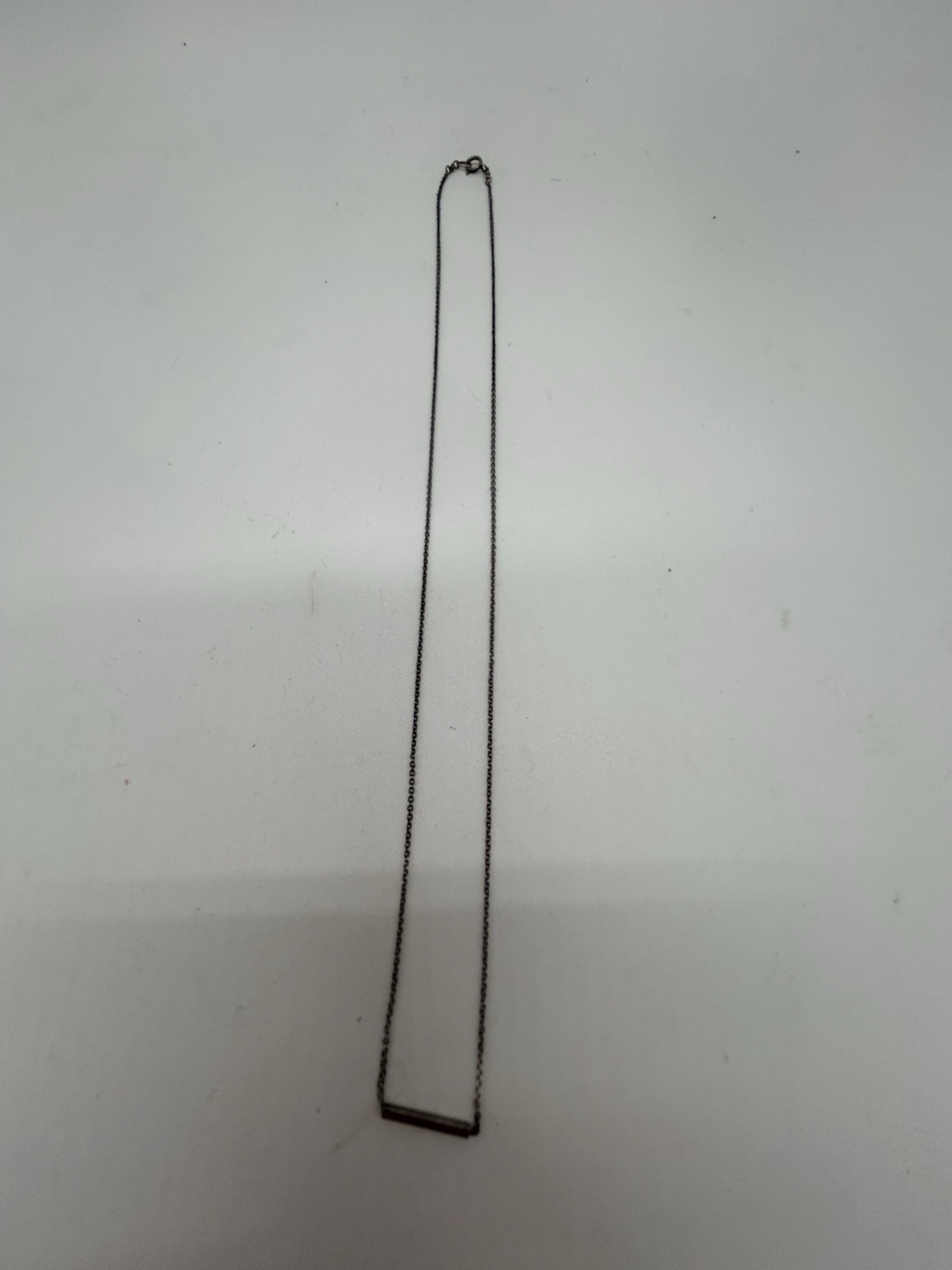 Solid Sterling Silver Minimalist Bar Pendant Chai… - image 4