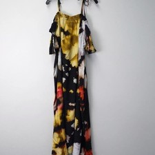 Anthropologie  Off The Shoulder Multicolor Midi Dress Women's One Size