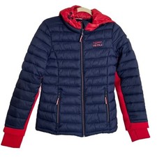 Tommy Hilfiger Packable Lightweight Puffer Jacket Red Blue Size S Nylon