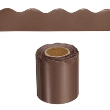 Bulletin Board Border 32.8 Feet Scalloped Border Trim Brown
