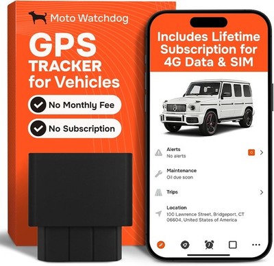Moto Watchdog 4G OBD2 GPS Tracker Vehicles - No Monthly Fee - Real Time 4G LTE