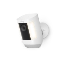 Ring Spotlight Cam Pro Plug-in, 2-Way Talk, Night Vision, Security Siren, White