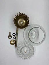 Lot of Vintage Lamp Parts Glass Base Piece for Repair Or Parts