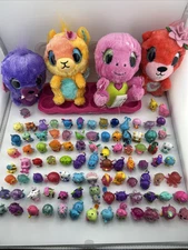 Hatchimals Lot of 90+ Random & Mixed Figures & 4 Plushies Kitty Fox & More